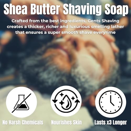 GENTS 97% All Natural Shave Soap Set for Men, Bergamot, Lavender and Citrus and Ocean Driftwood Pack of 3 (3 PACK, BERGAMOT, LAVENDER CITRUS, OCEAN DRIFTWOOD)