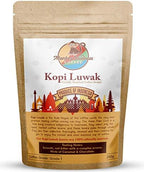 Monkey Business Coffee - Wild Kopi Luwak Coffee Whole Beans - Ethically Sourced - 250 Grams (8.8oz) (Other Weights & Bean Types Available) - Produce of Indonesia