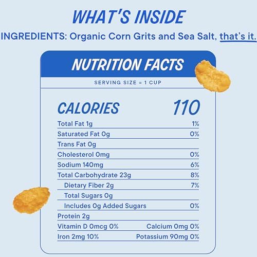 The Real Cereal Company, Organic Corn Flakes Cereal, 8.4 oz, Zero Sugar, Gluten Free, Non-GMO