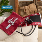 McKesson LUMEON Replacement Blood Pressure Cuff with Bulb and Valve, Nylon Cuff, 2-Tube Bladder, Burgundy, Adult Large, Gauge Not Included, 1 Count
