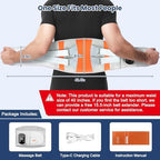Cordless Heating Pad for Back Pain Relief, 40" Rechargeable Lumbar Massager with Heat, Adjustable Vibration & Heating Belt for Waist, Muscle Relaxation - Portable and Comfortable (Orange red)