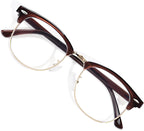 OPTOFENDY Reading Glasses for Women Men, Half Frame Retro Semi Rimless Blue Light Blocking Computer Readers, Clear Lens