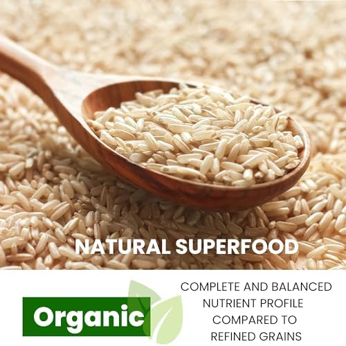 Organic Brown Jasmine Rice from Thailand - Whole Grain Vegan Natural Healthy Superfood Gluten-free - 4 LB