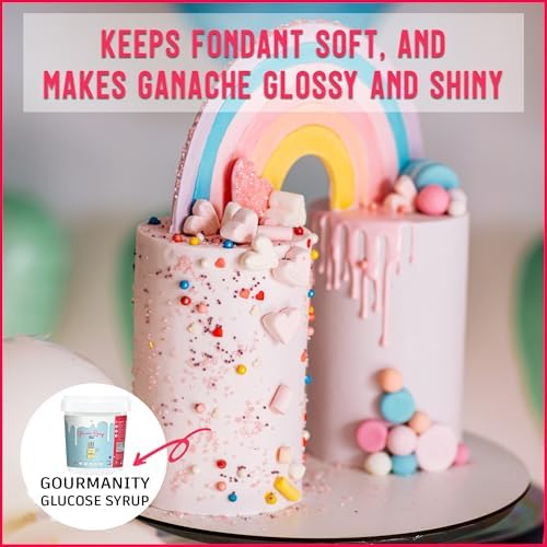 Gourmanity Glucose Syrup for Baking, Liquid Glucose Syrup Perfect as a Sweetener, Thickener and Moisture Retaining Agent, Great for Confectioner’s and Fondant Glaze, Kosher, 2.2lb