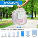 Reli. Premium 50 Gallon Trash Bags | 200 Count | Made in USA | Heavy Duty | Bulk | SuperValue | Clear Multi-Use Garbage Bags