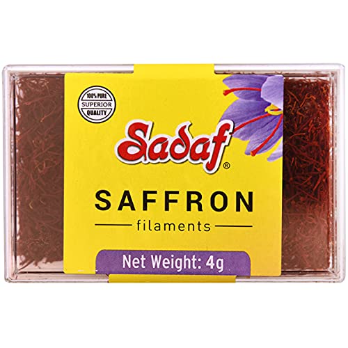 Sadaf Saffron threads for cooking | Fresh Spanish saffron threads | Superior Pure Premium Threads | Perfect for Paella, Risotto, Tea, 100% Natural, No Preservatives, Product of Spain (4 Grams)