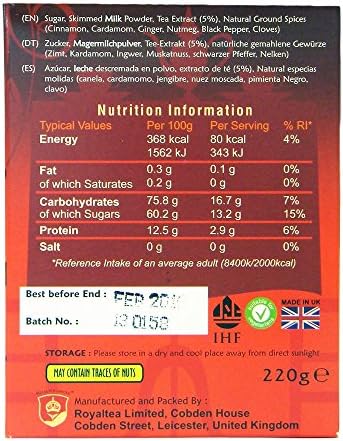 Royal Chai - Premium Instant Tea - Masala (sweetened) 220g x 2