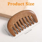 Yuanchu 2 Pack Wide Tooth Wooden Comb, Sandalwood Scalp Massage and Detangling Hair Comb for Women Men