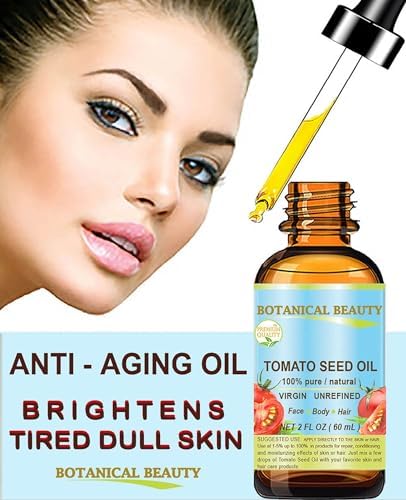 Botanical Beauty TOMATO SEED OIL 100% Pure Natural Virgin Unrefined Cold-pressed Carrier Oil for Face, Skin, Body, Hair, Lip, Nails. Rich in Vitamin E, Lycopene (0.5 Fl Oz)