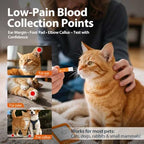 Pet Blood Glucose Monitor Kit for Dogs & Cats, 100 Test Strips & Lancets (Double Supply) – Vet-Grade Painless Diabetes Testing Meter, Home Glucometer System with Case