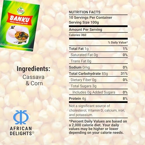 Banku Mix Ghana | Pounded Maize & Cassava Powder(2.2LB)| African Food Grocery similar to Fufu Flour, Plantain Flour, Kenkey Pounded Yam, Ugali