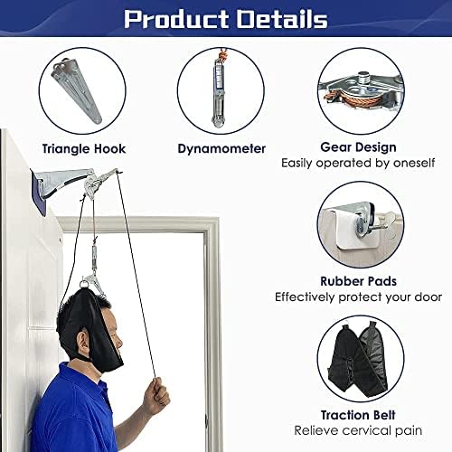 Neck Stretcher Cervical Traction Device Neck Pain Relief Hammock For Home Use Spine Decompression Machine Harness Sling Physical Therapy Massager Overhead Traction