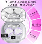 2026 New Ultrasonic Contact Lens Cleaner 52kHZ - Contact Lens Cleaner Machine with 3 Smart Modes & Lighted Makeup Mirror - Portable Soft Contact Lens Cleaning Machine Ideal for Home and Travel
