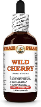 Wild Cherry (Prunus Serotina) Dry Bark Tincture, All Natural, Vegan, Pure Liquid Extract - 2 fl.oz