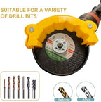 Drill Bit Sharpener Attachment Set, 2 Pack, Yellow Plastic, Multiple Angle Grinding Tool with Hardware
