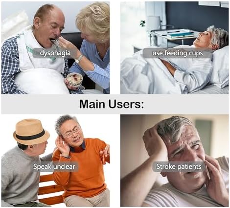 Silicone Tongue Trainer for Dysphagia & Speech Therapy | Adjustable Pressure Relief Valve, Ergonomic 15° Handle | Oral Rehabilitation Tool for Stroke Recovery & Elderly Care