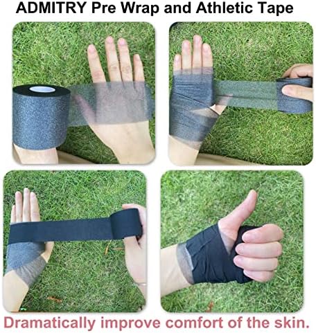 ADMITRY Athletic Tape,5 Pack Black Sports Tape,Strong Stick No Sticky Residue for Hockey Climbing Sports Medical Splints
