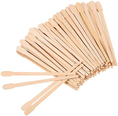 Bememo 500 Pcs Wax Sticks Eyebrow Brow Lip Nose Small Wooden Waxing Applicator Spatula Craft Sticks for Hair Face Legs Removal Spa
