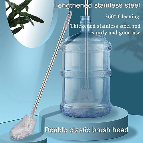 Stainless Steel Water Bucket Bottle Brush, Long Handle Scrubbing Brush, Bendable Brush Head Suitable for Cleaning 1 to 5 Gallon Buckets, 28 in (Gray)