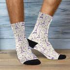 Wusikd Eiffel Tower Socks for Women and Men Bonjour Paris Long Socks for Athletic Running 1