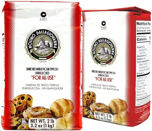 Molino Dallagiovanna Universale All-Purpose Italian Flour, 4.4 Pounds, (2Kg) Non-GMO, No Glyphosate, No Bromate Cold Water Processed
