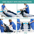 Bed Positioning Pad with Reinforced Handles, 50" X 40" Multipurpose Waterproof Transfer Sheet for Turning, Lifting & Sliding, Reusable Washable Patient Positioning Sheet for Bedridden, Caregiver, Blue