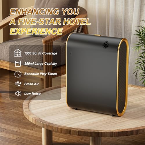 Wankeer Smart Scent Air Machine for Home, 1500 Sq. Ft Hotel Collection Diffuser with Cold Air Tech, Whole House Fragrance & Low Noise, Bluetooth Scent Air Diffuser for Home, Hotel, Office, Spa(Black)