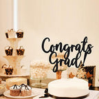Black flash Congrats grad Cake Topper，2025 Graduate Party Decorations (4)