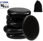Hot Stones for Massage, 6 Pcs Basalt Massage Hot, Stones Tools for Home Spa, for Muscle Relaxation in The Back, Shoulders, Neck, Legs, Other Joints