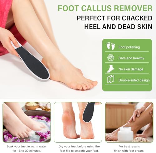 10 Pack Foot File,Foot Callus Remover Professional Sandpaper Pedicure Tools, Double Side Foot Scrubber, Sander for Dead Skin Foot Rasp Pedicure for Women Mother Manicure Beauty Shop Spa
