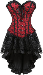 Corsets Dress for Women Gothic Burlesque Bustiers TuTu Skirt Set Exotic
