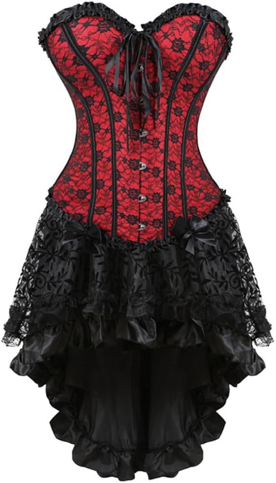 Corsets Dress for Women Gothic Burlesque Bustiers TuTu Skirt Set Exotic