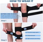 Spring-driven knee support，Knee Brace,Enhances joint assistance during stair climbing, squats, and daily activities - Ergonomic patella support with adjustable straps (Black)