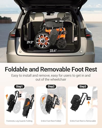 Electric Wheelchair for Adults & Seniors, 16" All-Terrain Aluminum Wheels, 90-160° Reclining Backrest with Headrest, 5 Speed for Indoor/Outdoor Use, Travel, Home Care, Elderly & Disabled Adults