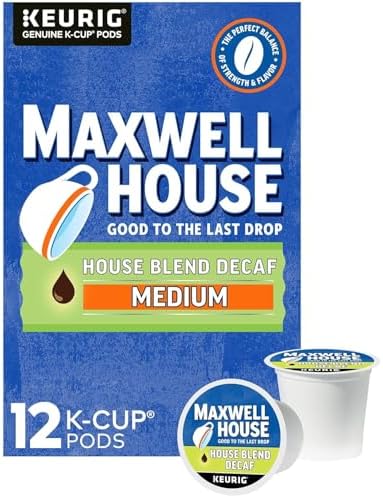Maxwell House Cafe Collection K-Cup Pods, House Blend Decaf Medium, 12 CT + Breakfast Blend Light, 12 CT (Variety Pack)