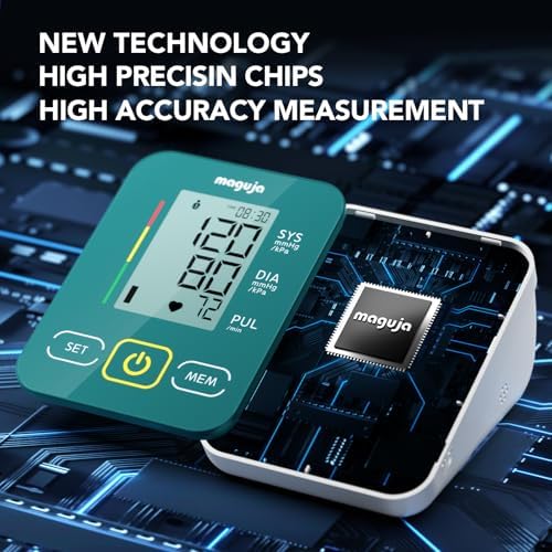 Arm Blood Pressure Monitor,maguja Blood Pressure Machine,BP Monitor Automatic Upper Arm Digital with Blood Pressure Cuff for Home Use (Green)