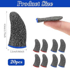 40 Pcs Finger Sleeves for Gaming, Anti Sweat Game Controller Thumb Sleeve Breathable Finger Covers, Sensitive Sleeve Breathable, Thumb Fingers Gloves for Gaming (Blue Edge, red Edge)