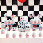 50s Cupcake Toppers 24pcs 1950s Birthday Decorations Sock Hop Cake Deors Rock and Roll 1950s Party Decors for Retro Hip Hop Theme Back to 50s 60s Party Supplies
