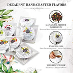 Fruit Fields Rooibos Herbal Tea by La Tea Dah, Caffeine Free Rooibos, Apple, Orange, Passion Fruit, Mango, Marigold, & Hibiscus Tea Bags, Floral Tea Gift Collection (12 Decaf Sachets)