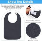 10 Pcs Adult Bibs Washable Clothing Protector for Men Women Adjustable Eating Cloth for Elderly Seniors and Disabled
