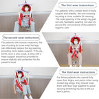Patient Lift Sling, Medical Commode Patient Lift Aid Transfer Sling for Elderly Shower Bath, Patient Lifts for Home use,Divided Toileting Sling, 500lbs (Large-Sling&Head Support)