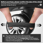 8 Pcs Upgrade Luggage Wheel Covers, Carry On Luggage Suitcases,Wear-Resistant, Anti-Noise, Silicone Wheel Protective Covers for 2-2.4" Spinner Wheel (Black)
