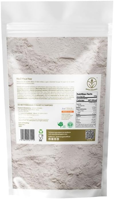 Shiva Organic Black Wheat Atta - 1.5 kg | High Fiber, Low Gluten Ancient Grain with Abundant Bran