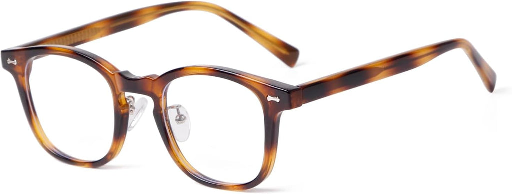 Vintage Square Blue Light Blocking Glasses, TR90 Lightweight Computer Gaming Eyeglasses for Women Men Anti Eyestrain