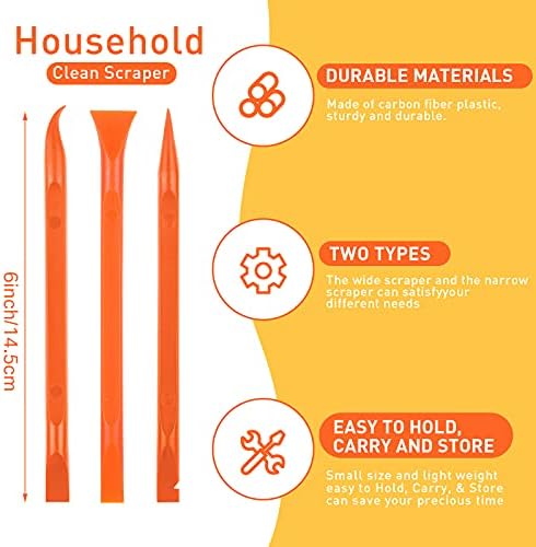 9 Pieces Plastic Scraper Tool Scratch Free Crevice Cleaning Sticker Remover Tool Multipurpose Non Scratch Scrapers for Tight Spaces, Kitchen, Crevices, Auto Detailing, Paint