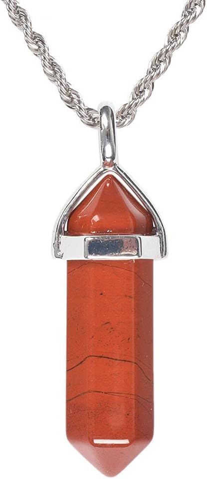 Justinstones Hexagonal Pointed Reiki Chakra Pendant Stainless Steel Chain Necklace 20" Iron Gift Box