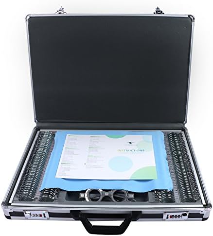 266 pcs Optical Trial Lens Set Kit Metal Rim Aluminum Case, with Adjustable Frame, with Snelle Eye Chart
