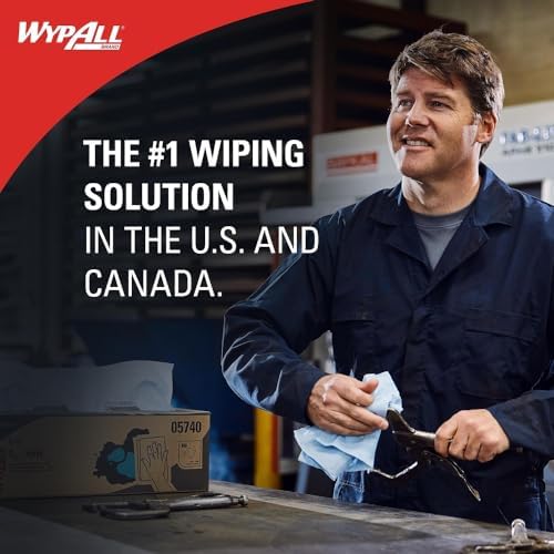 WypAll PowerClean L40 Cloths Extra Absorbent Wipes, Jumbo (05007), Bulk Paper Wipers, White (1 Roll of 750 Sheets)