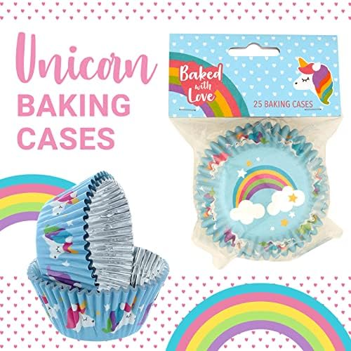 Unicorn Baking Cases - Baked with Love - 25 Pack