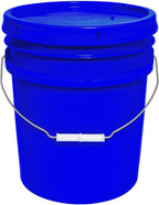 5-Gallon Bucket with Airtight Lid – Made in USA, Food Grade BPA Free Plastic, Heavy Duty Multi-Use, Metal Handle with Grip, Stackable Storage – Blue, 1 Pack